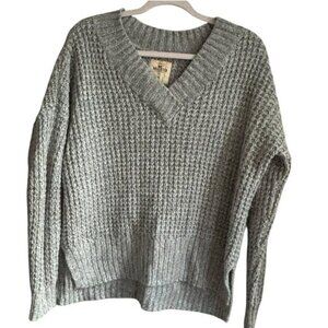 Holister Y2K big knit sweater Green chunky Coastal Grandpa Fisherman Preppy